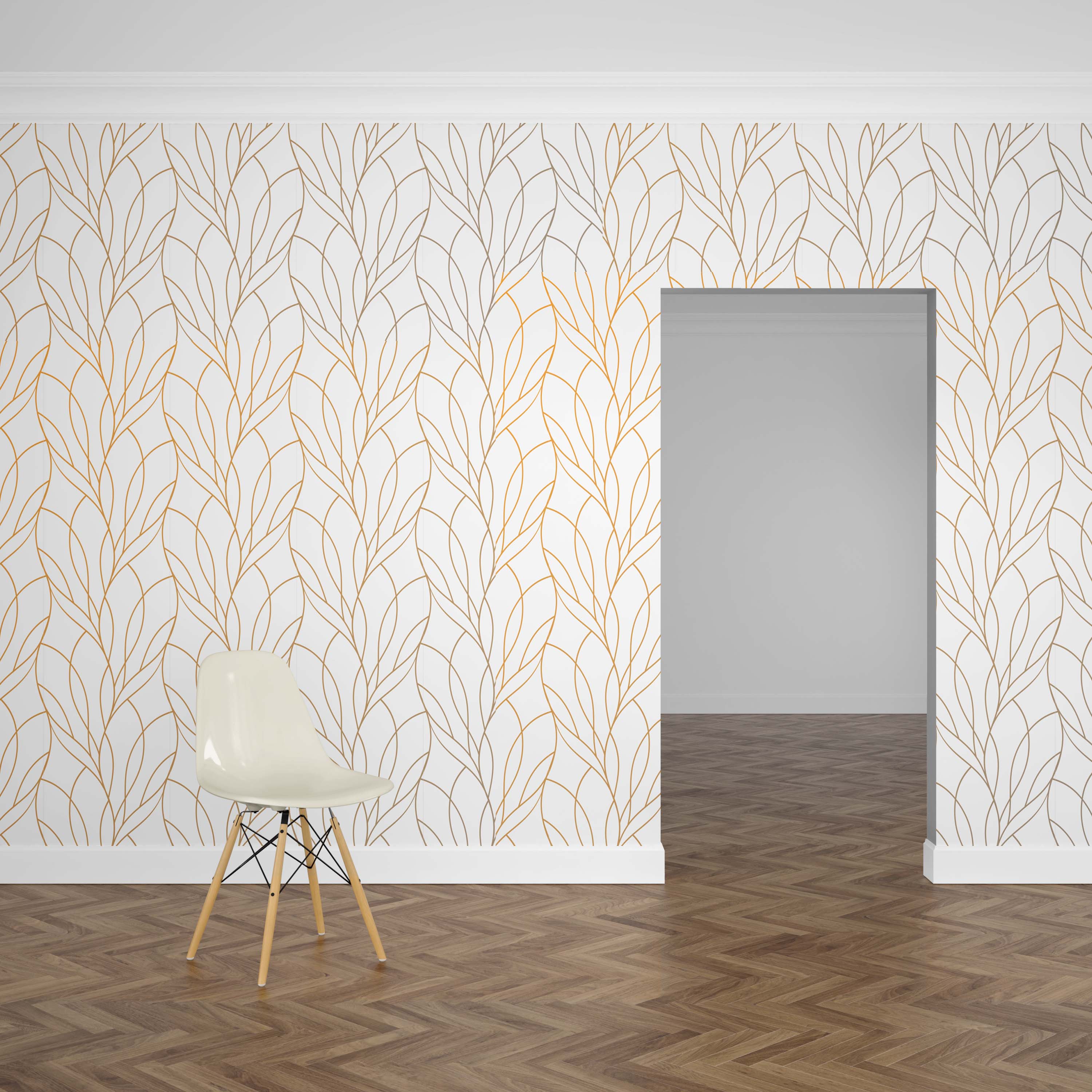 Gold Leaf Abstraction Mural Wallpaper - Image 3