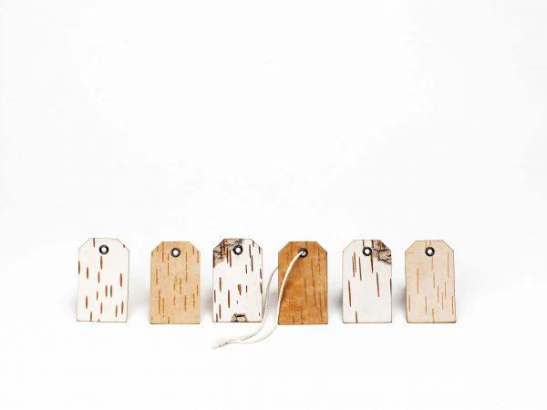 Birch Bark Gift Tags with Eyelet (Set of 6) - Image 4
