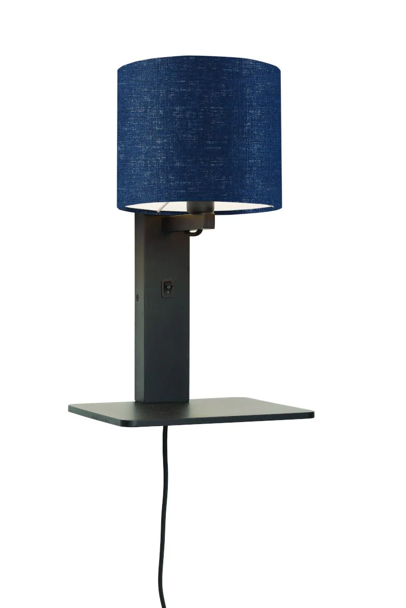 Andes Bamboo Linen Wall Lamp w/ Shelf - Image 20