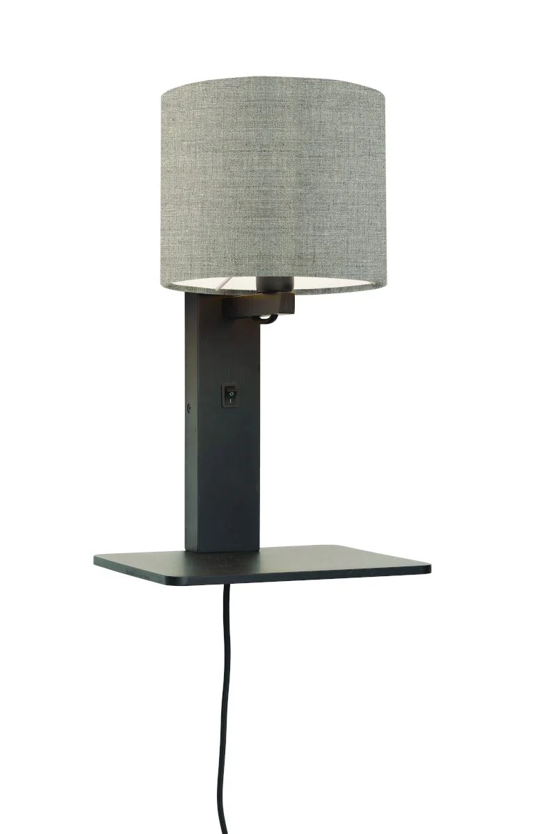 Andes Bamboo Linen Wall Lamp w/ Shelf - Image 35