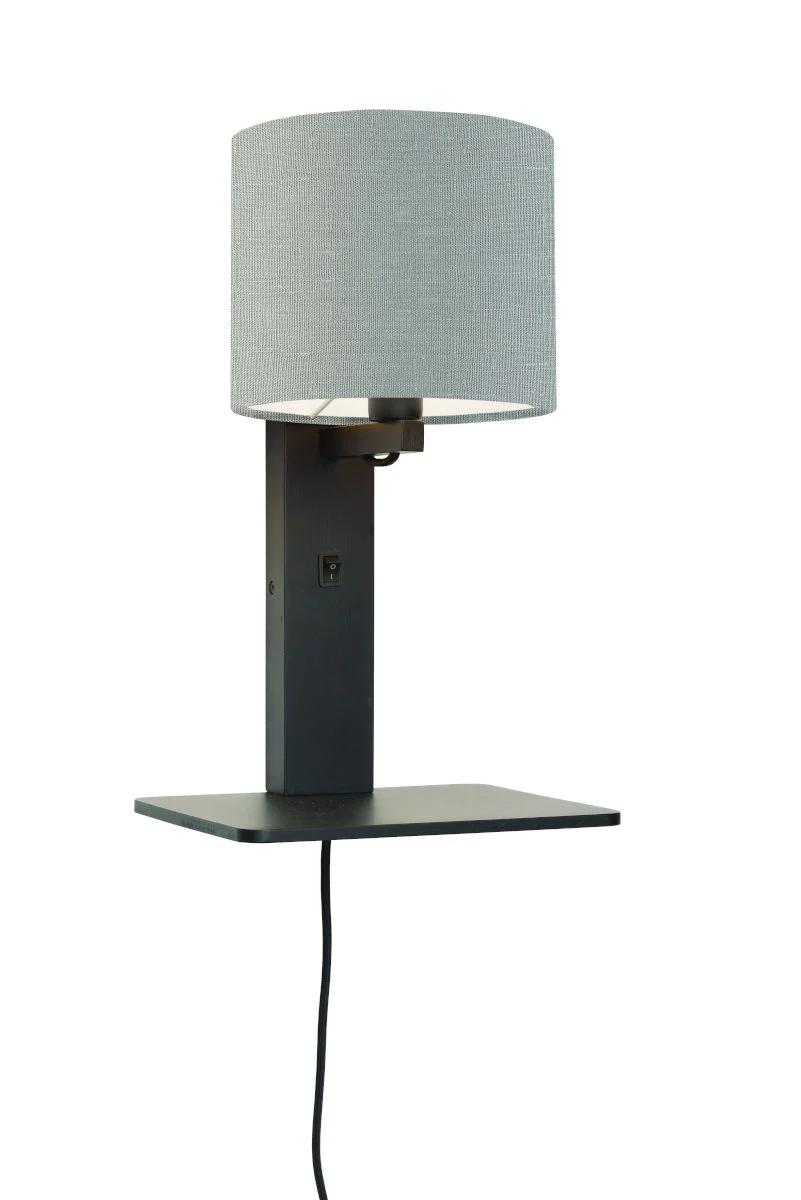 Andes Bamboo Linen Wall Lamp w/ Shelf - Image 39