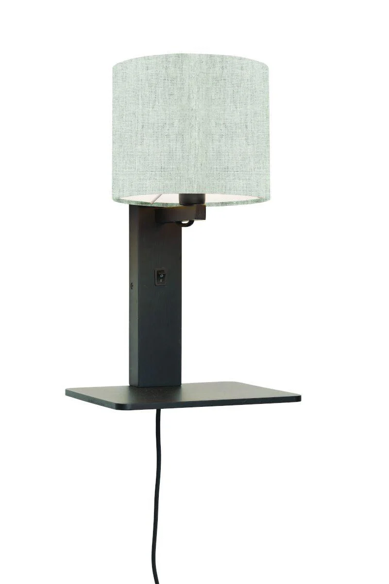 Andes Bamboo Linen Wall Lamp w/ Shelf - Image 43