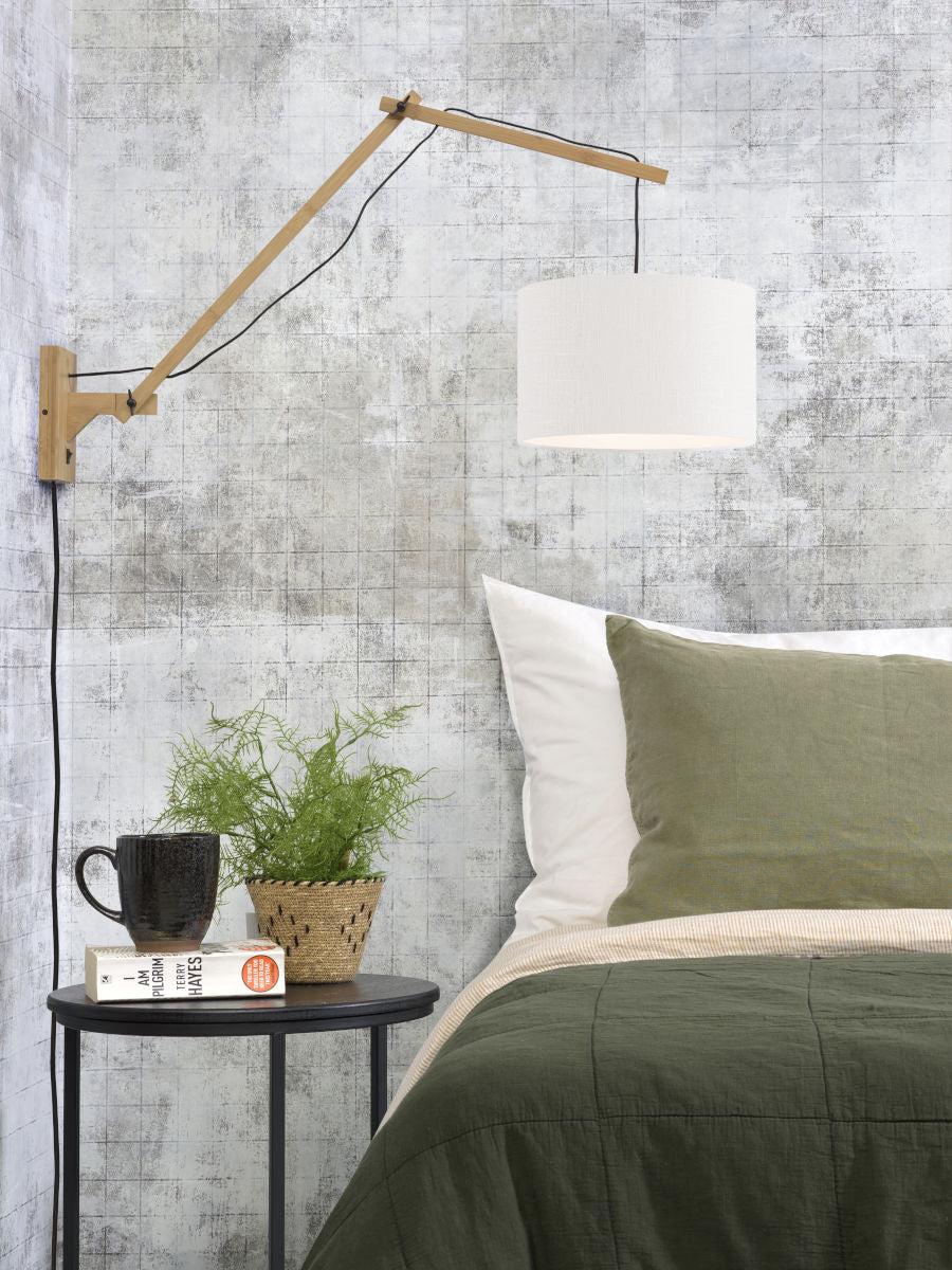 Andes Bamboo Linen Wall Light (Long Arm) - Image 3