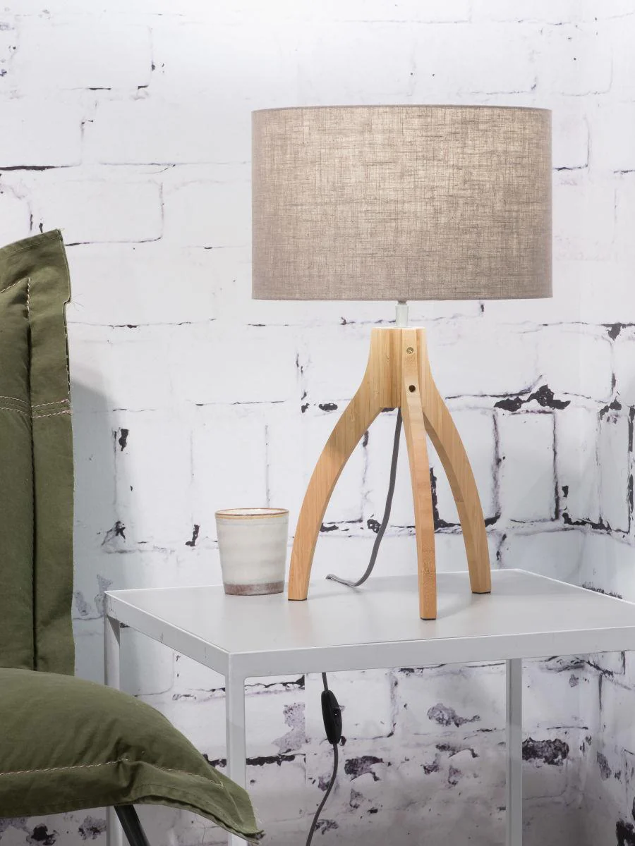 Annapurna Bamboo Linen Table Lamp - Image 14