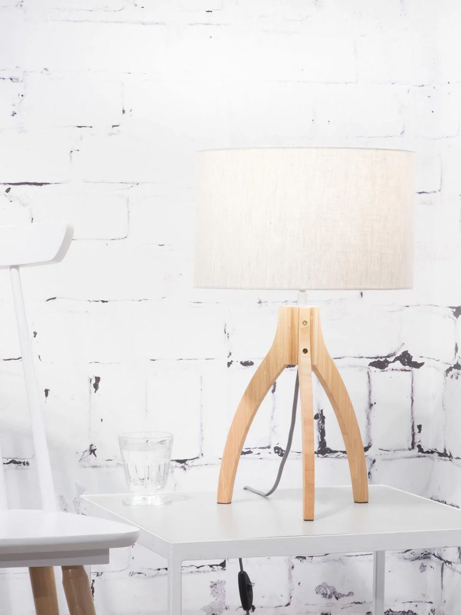 Annapurna Bamboo Linen Table Lamp - Image 2