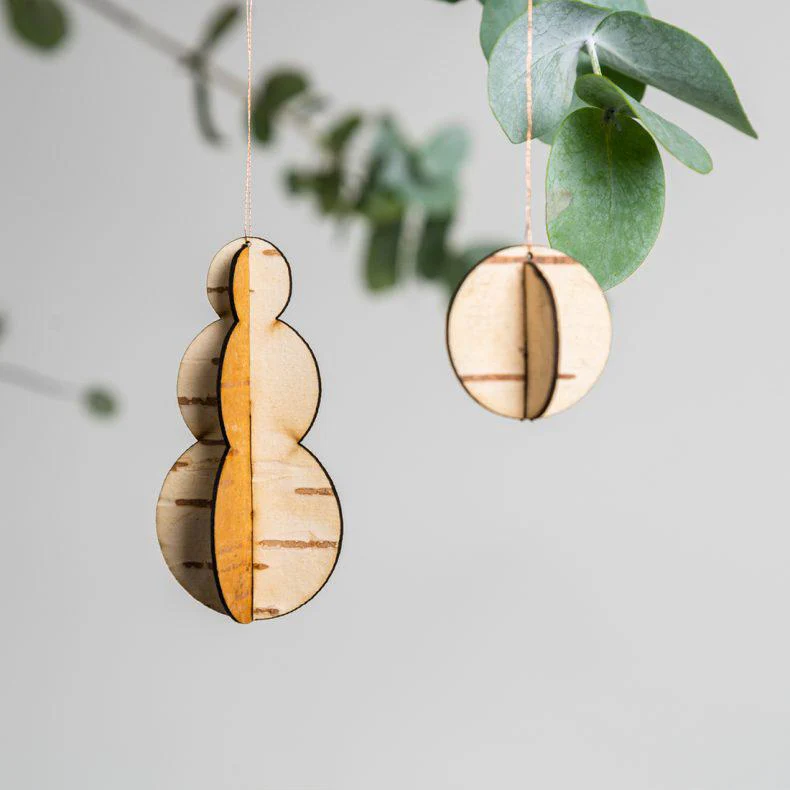 Birch Bark Christmas Decorations (Set of 4) - Image 5