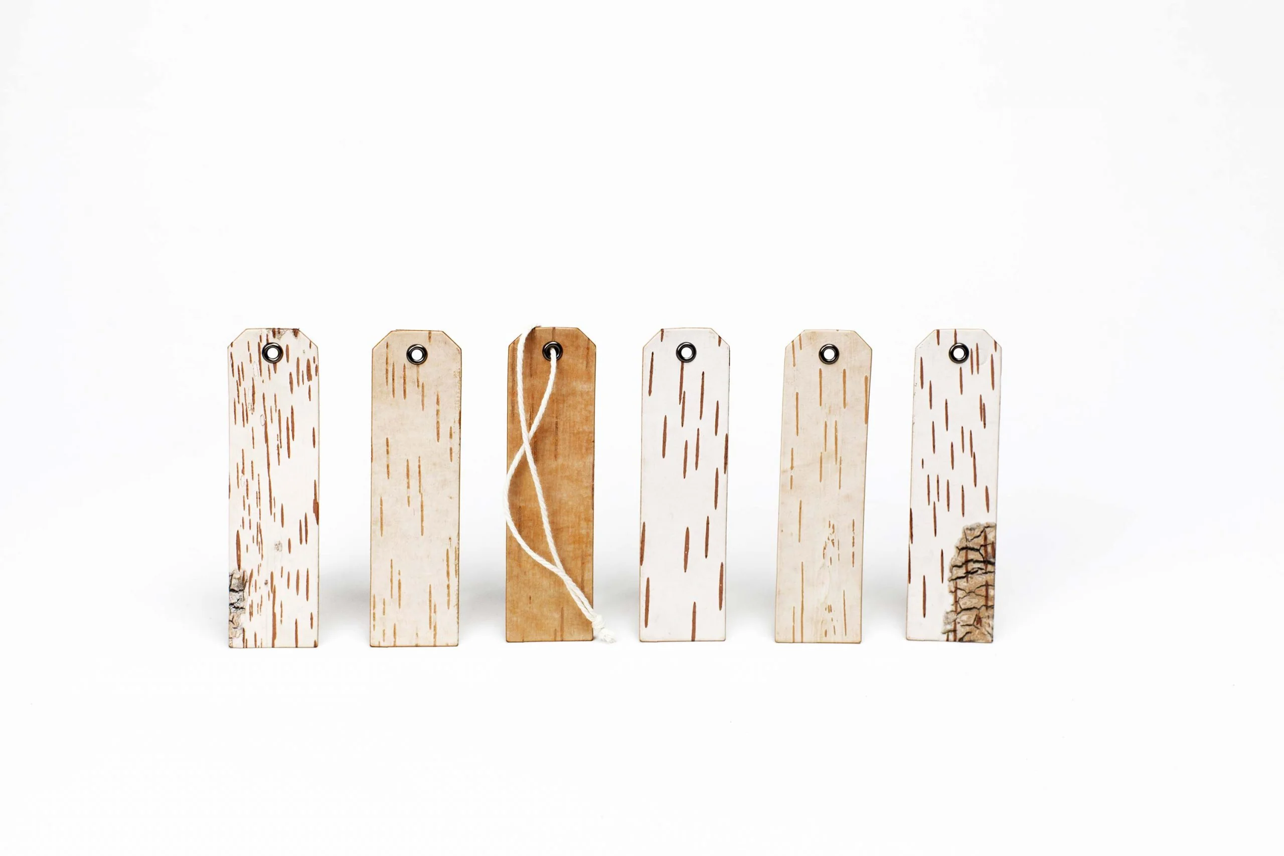 Long Birch Bark Gift Tags with Eyelet (Set of 6) - Image 4