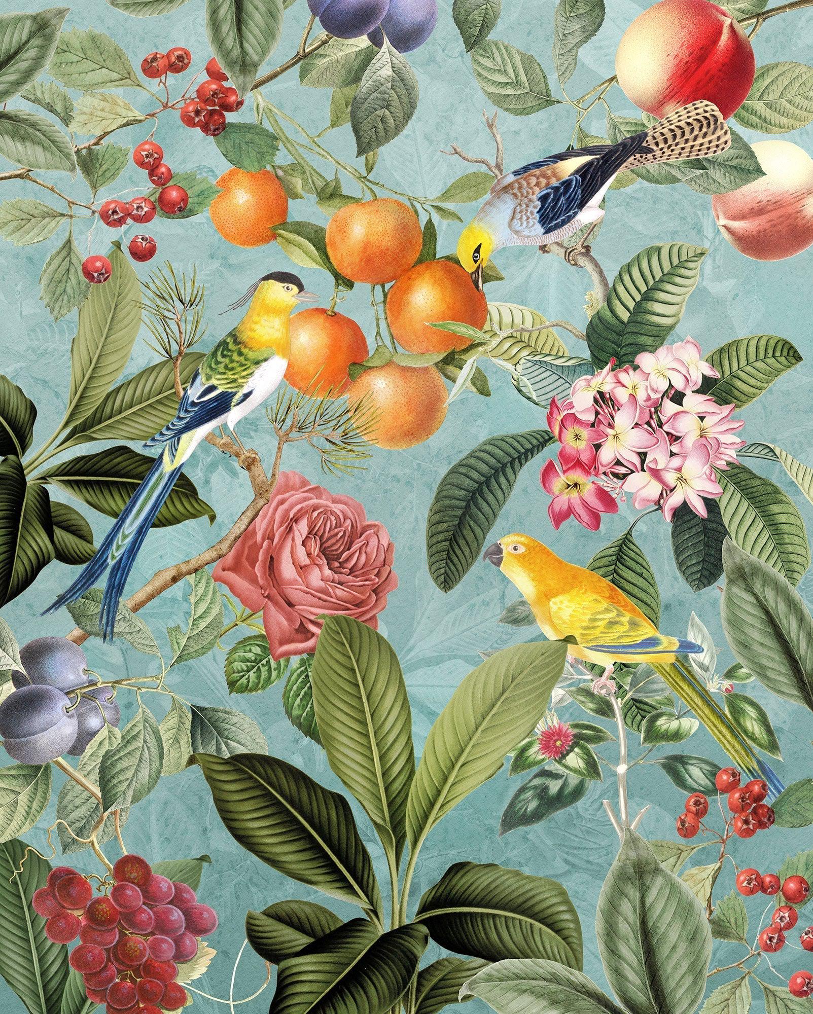 Birds and Berries Mural Wallpaper - Image 2