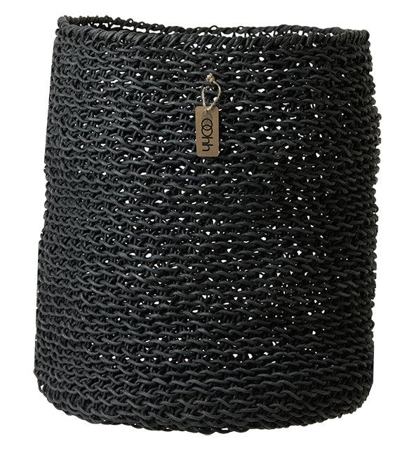 Black Handwoven Paper Basket - Image 3