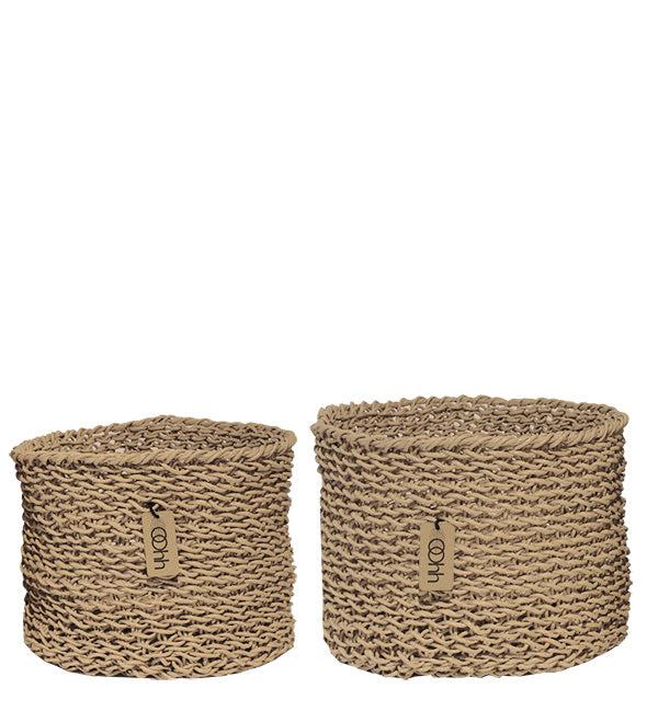 Natural Black Handwoven Paper Baskets (Set of 8) - Image 4