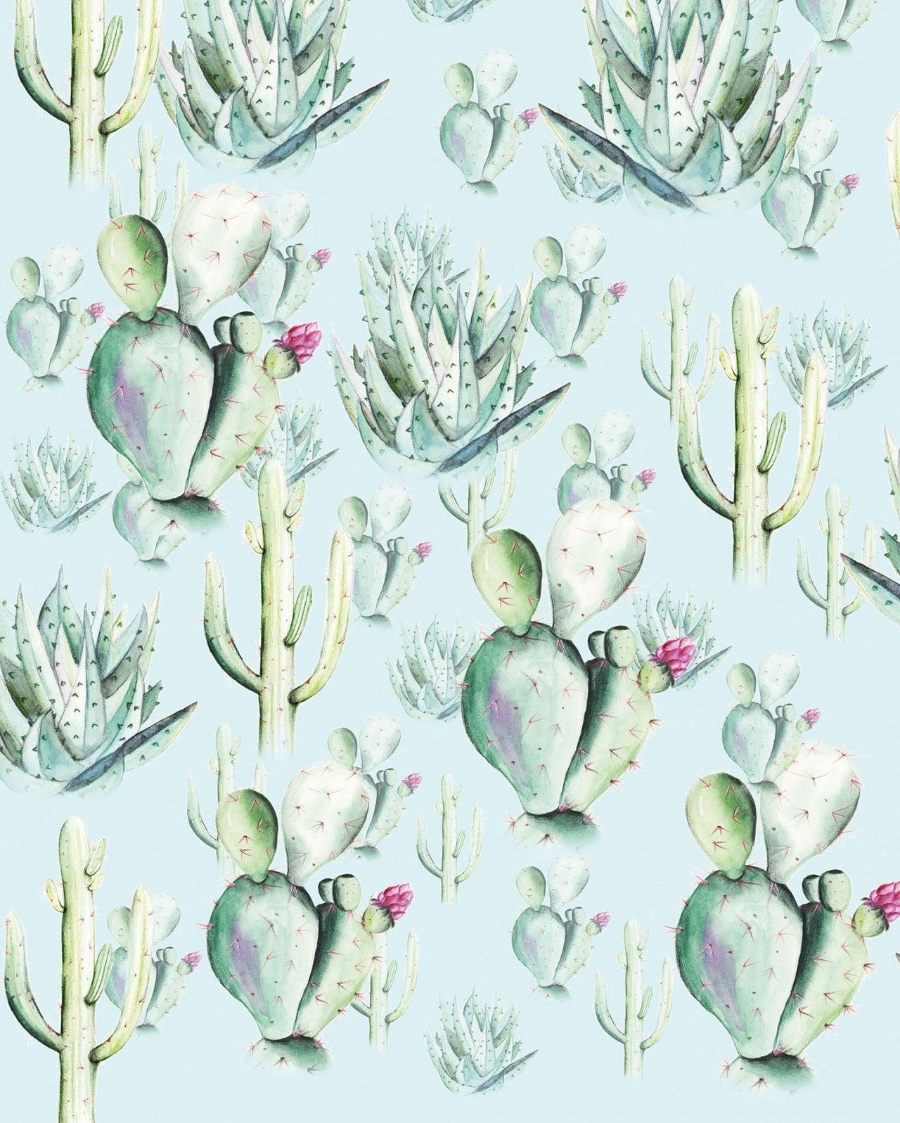 Cactus Blue Mural Wallpaper - Image 8