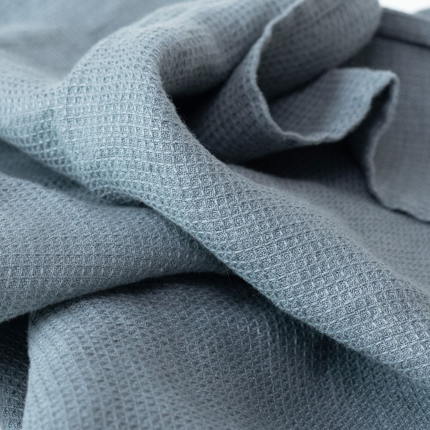 Blue Fog Linen Fine Waffle Towel - Image 6