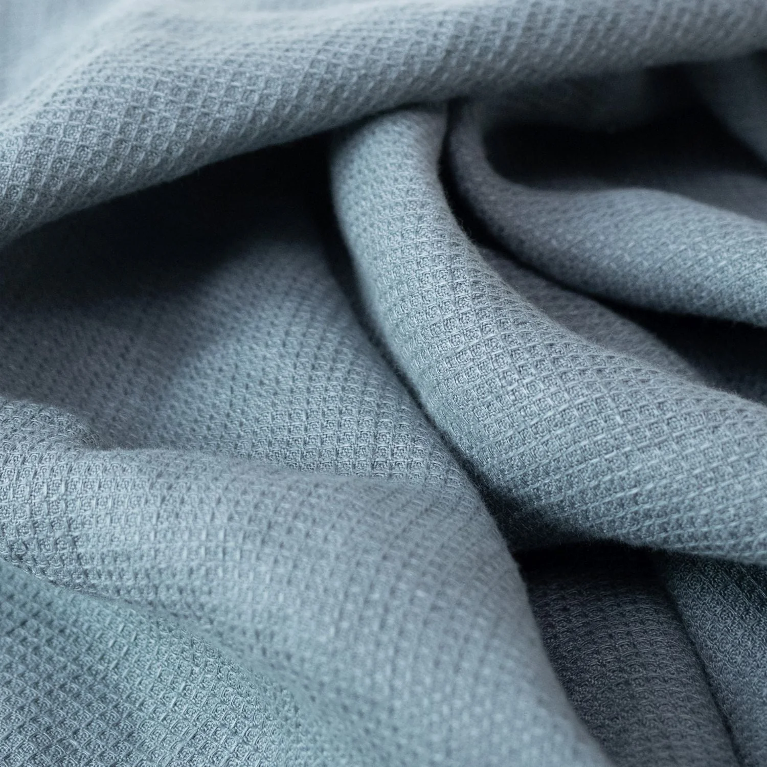 Blue Fog Linen Fine Waffle Towel - Image 7