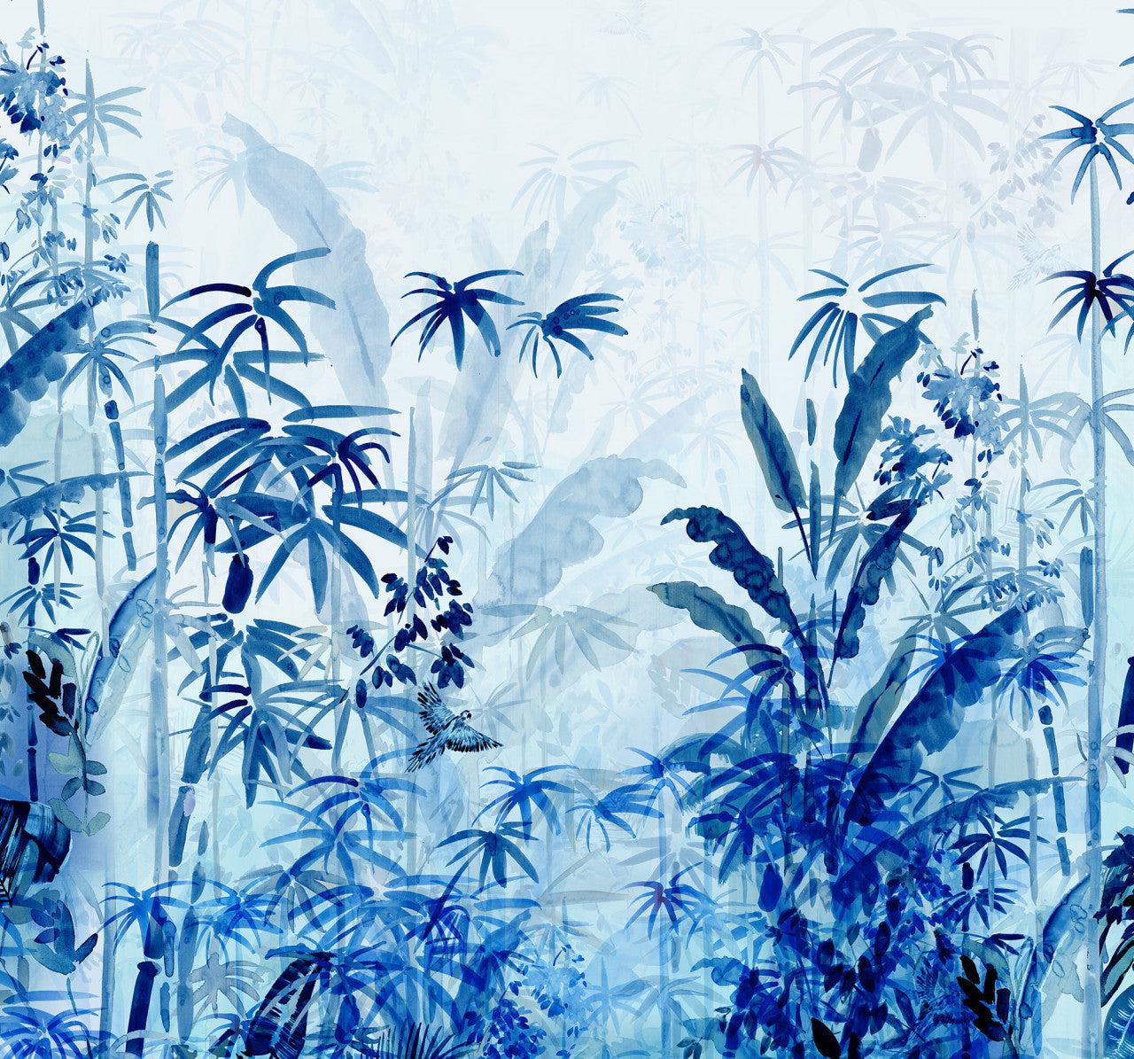 Blue Jungle Mural Wallpaper - Image 2