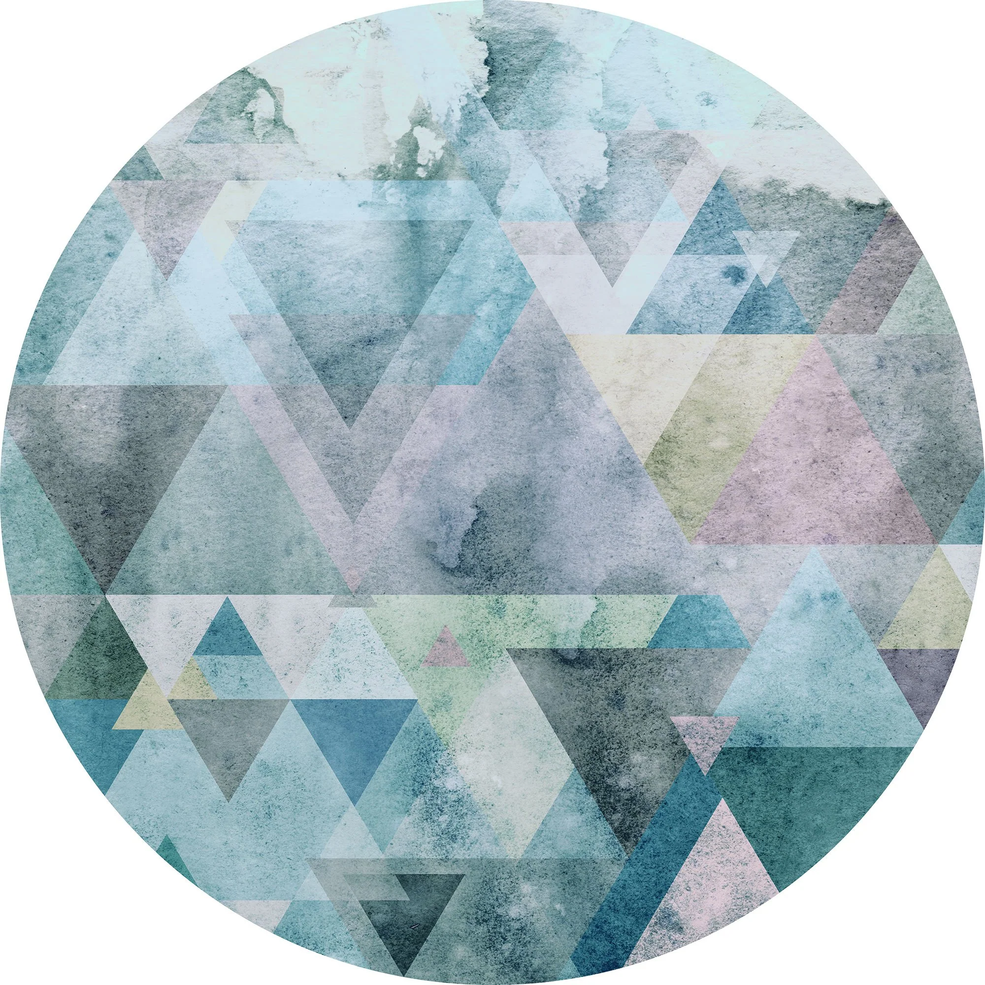 Cerulean Prisms Circle Wallpaper (Self-Adhesive) - Image 3