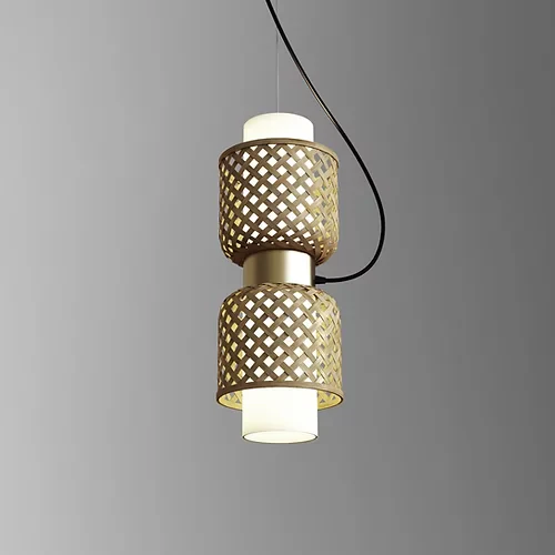 Metamorphosis Vertical Bamboo Pendant Light (Plump) - Image 2