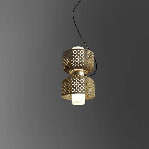 Metamorphosis Vertical Bamboo Pendant Light (Plump) - Image 4