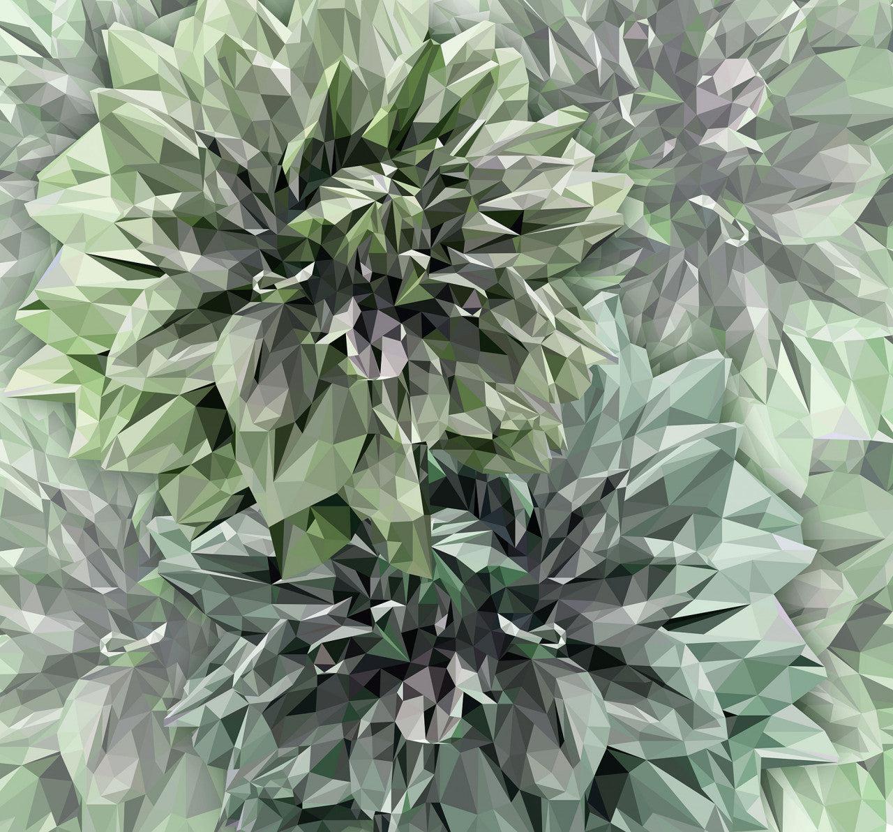 Emerald Flowers Mural Wallpaper - Image 2