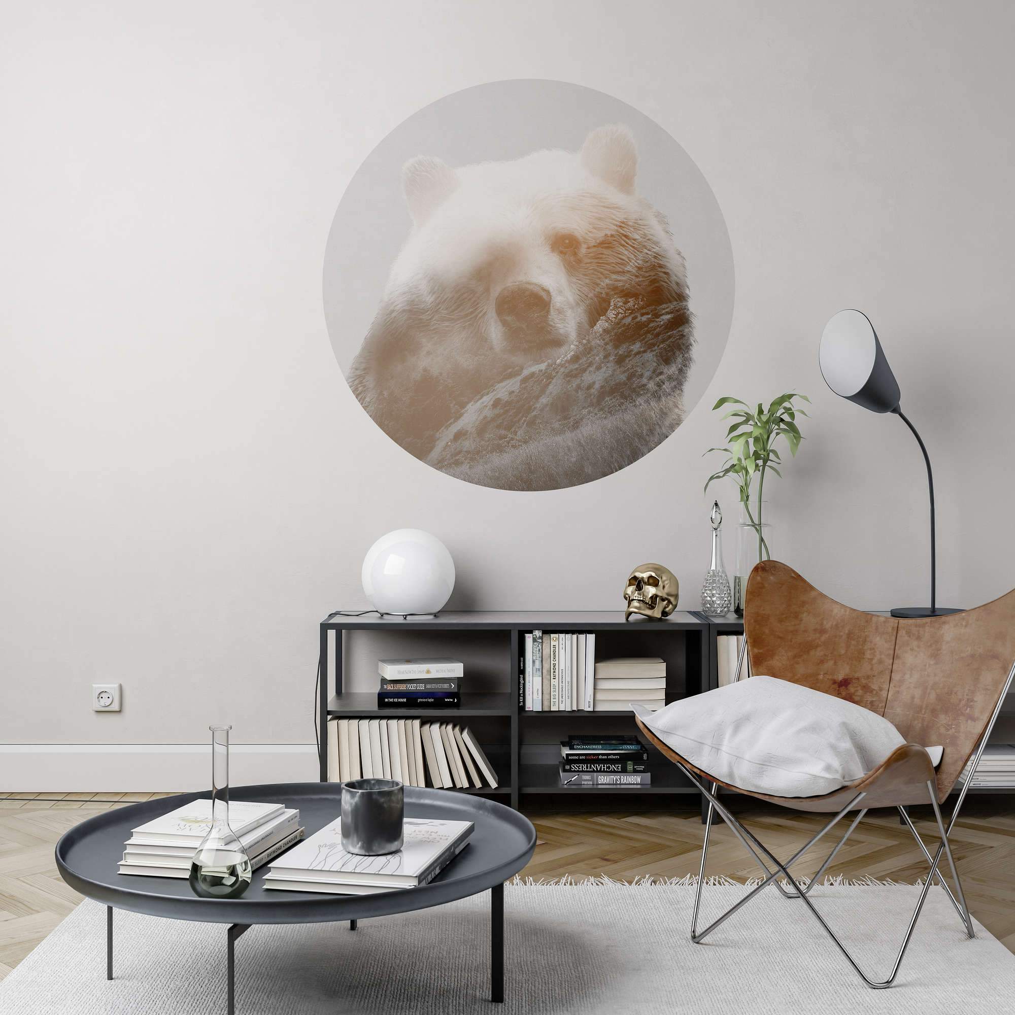 Curious Bear Circle Wallpaper (Self-Adhesive)