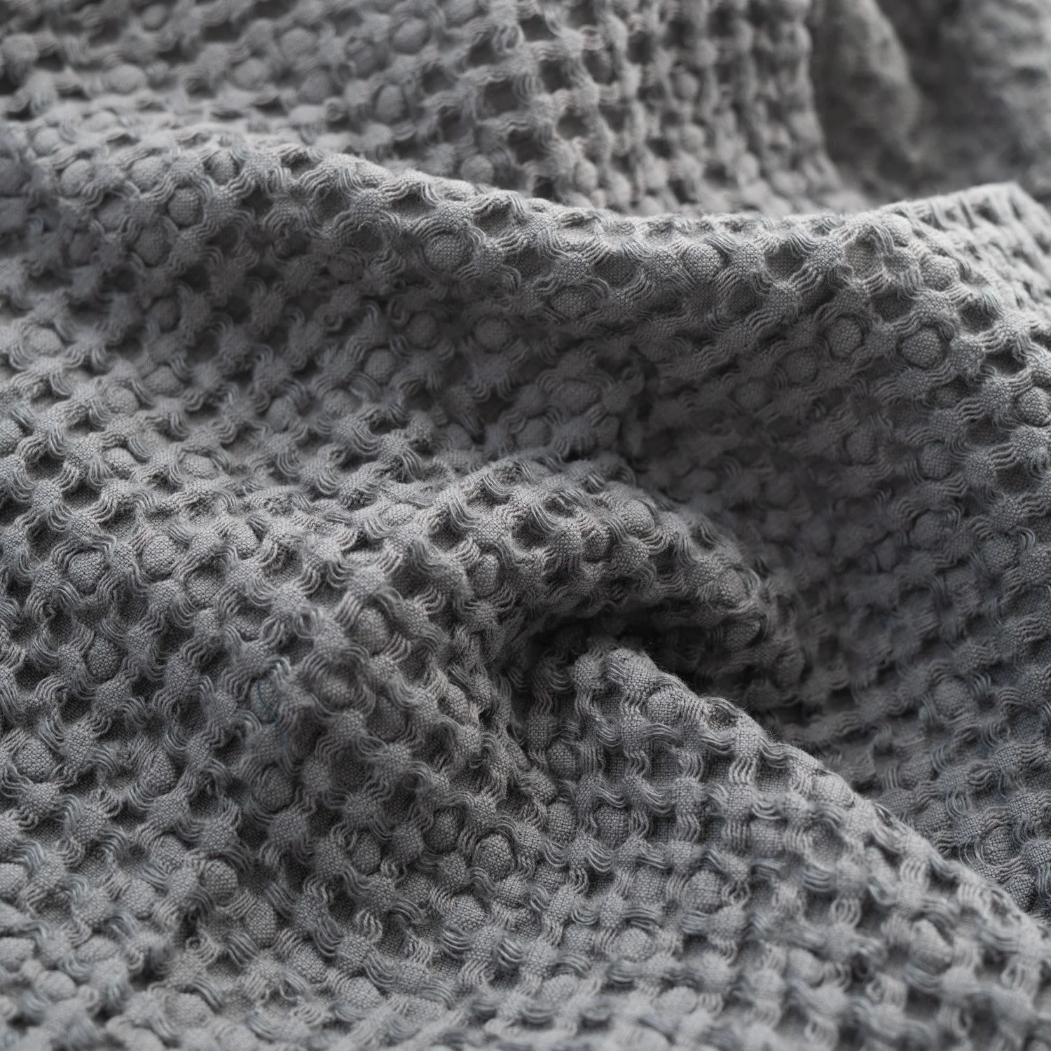 Dark Grey Linen & Cotton Waffle Towel - Image 10