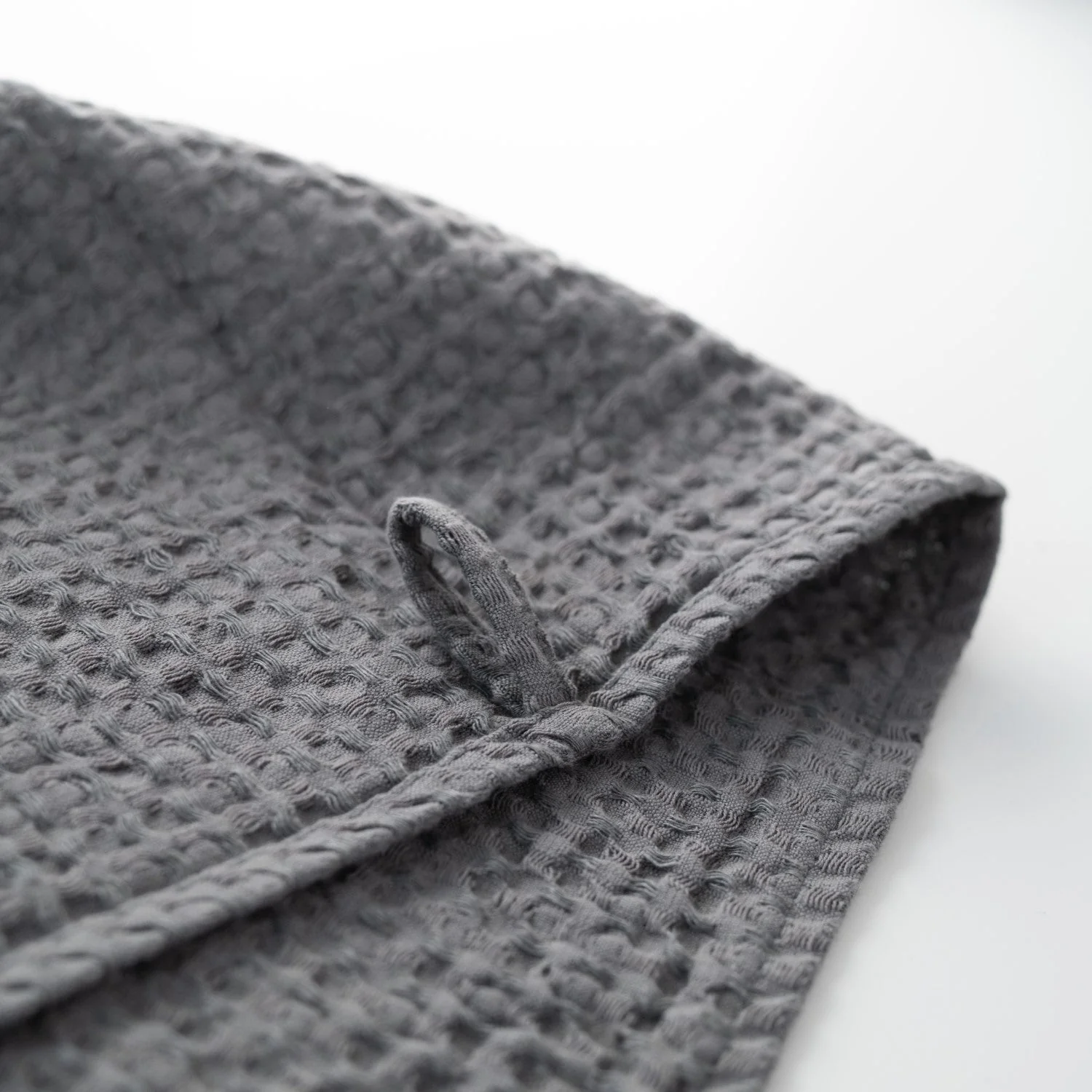 Dark Grey Linen & Cotton Waffle Towel - Image 8