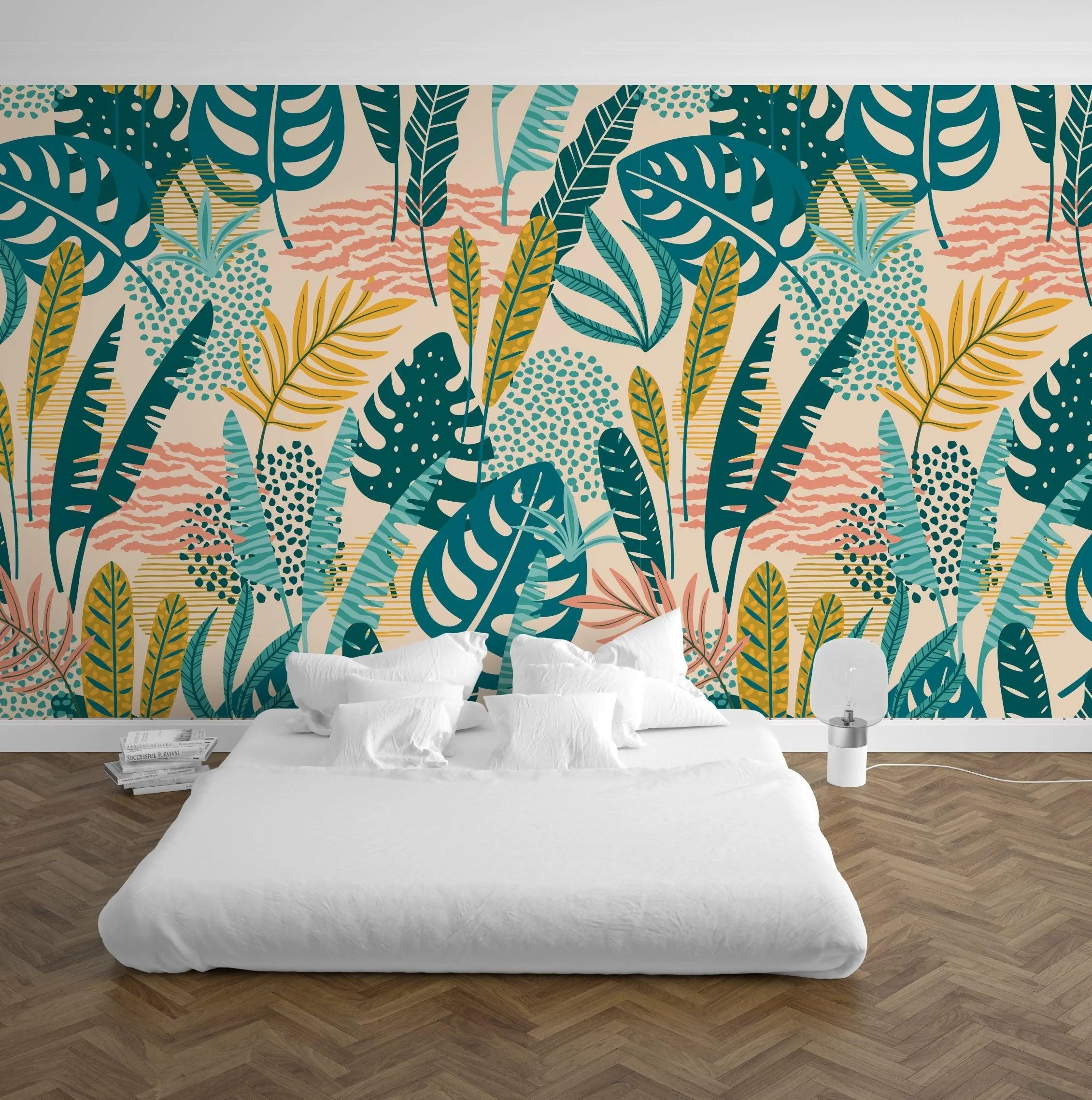 Pop Leaves Mural Wallpaper - Image 3