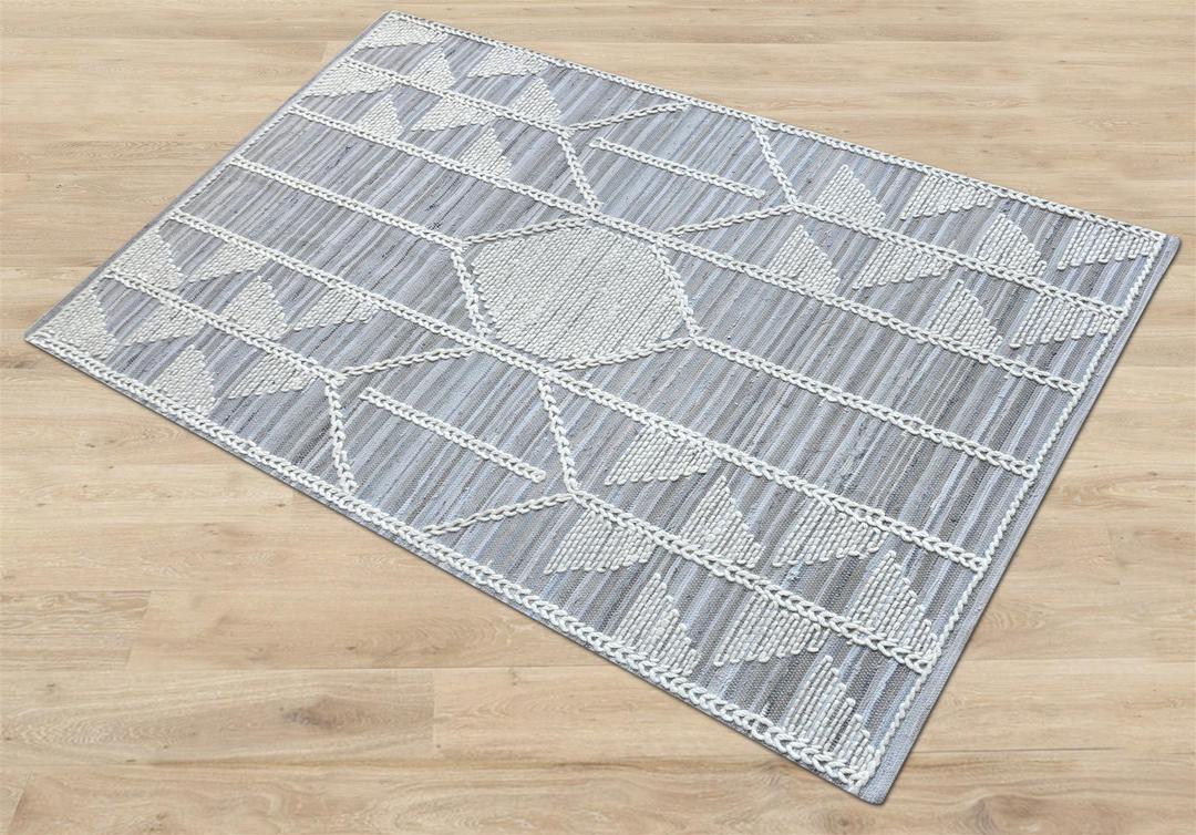 Dorval Grey Recycled Denim & Wool Rug - Image 6