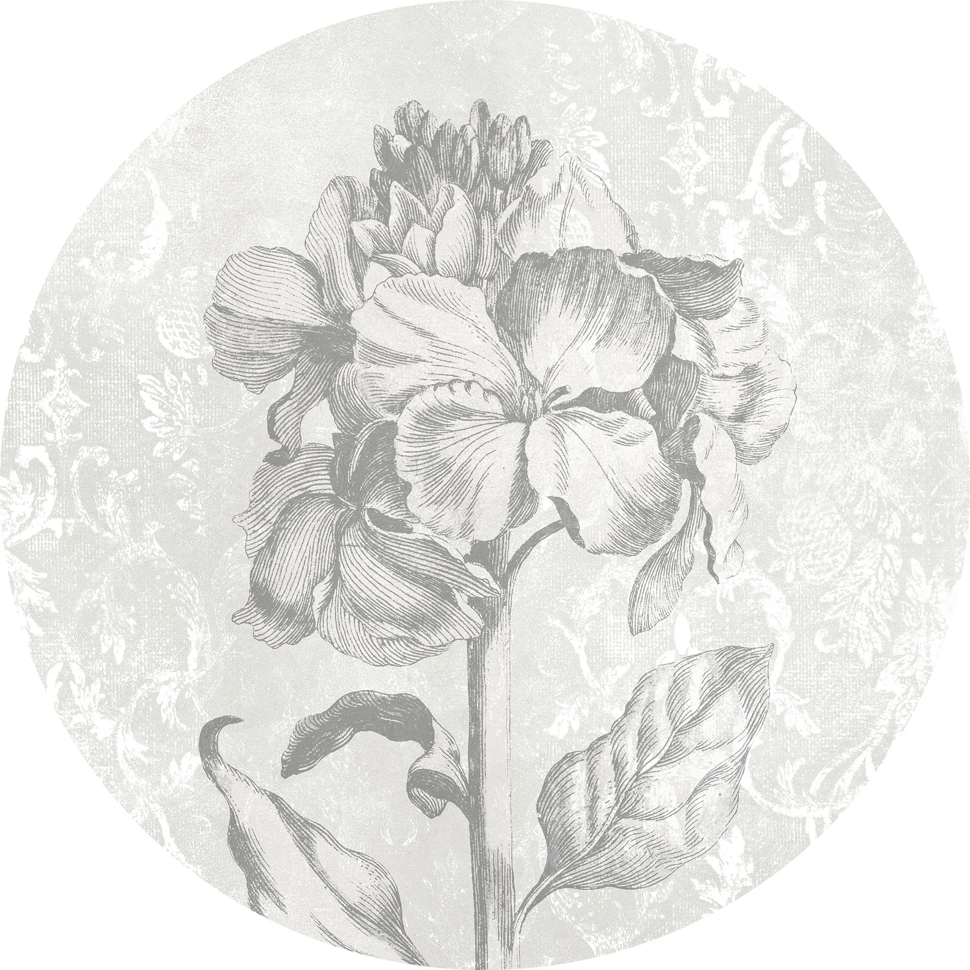 Flower Silver Circle Wallpaper (Self-Adhesive) - Image 3