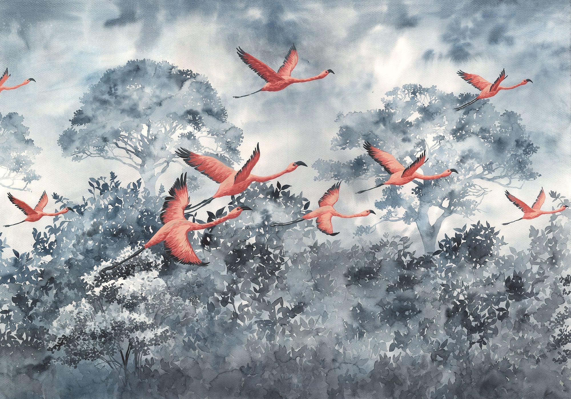 Flamingos in the Sky Mural Wallpaper - Image 2