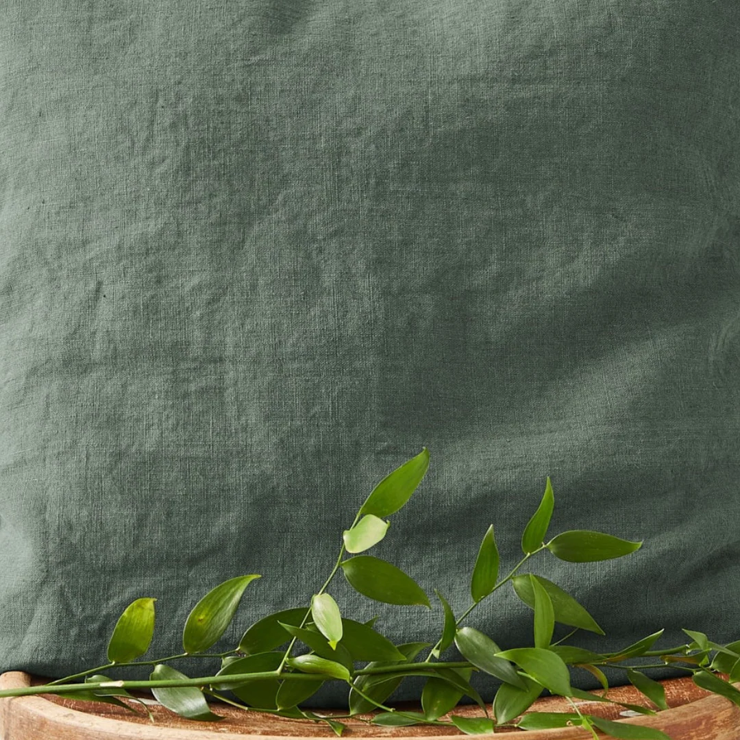 Forest Green Linen Cushion Cover - Image 3