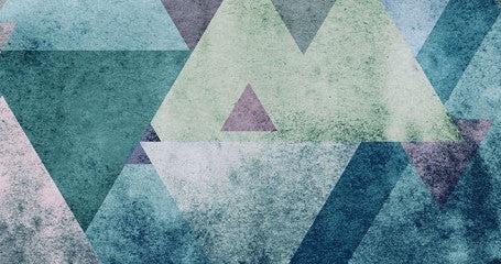 Geometric Peaks Blue Mural Wallpaper - Image 4