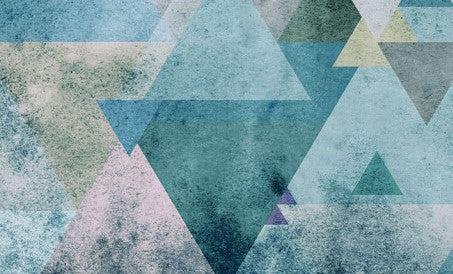Geometric Peaks Blue Mural Wallpaper - Image 5