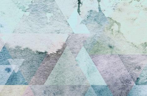 Geometric Peaks Blue Mural Wallpaper - Image 6