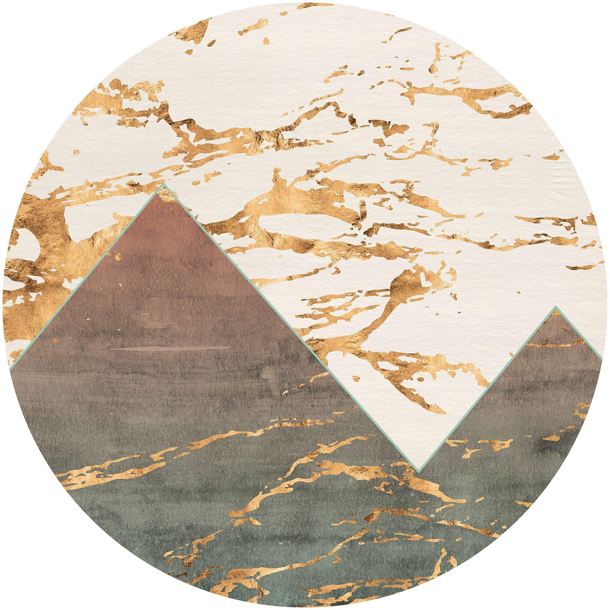 Gold Peaks Circle Wallpaper (Self-Adhesive) - Image 3