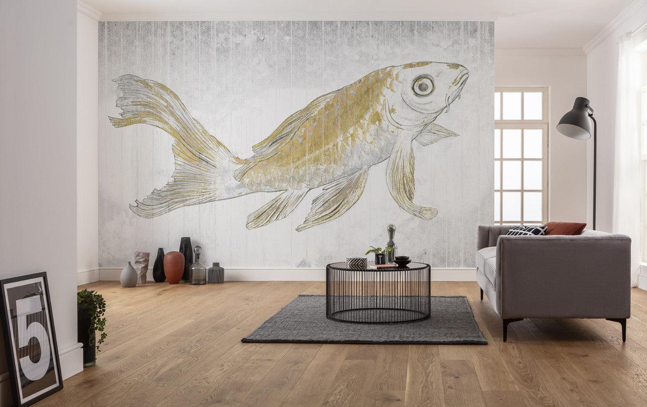Golden Koi Mural Wallpaper - Image 4