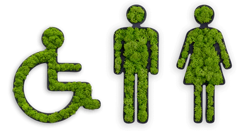 Green Toilet Signs Moss Wall Art - Image 13