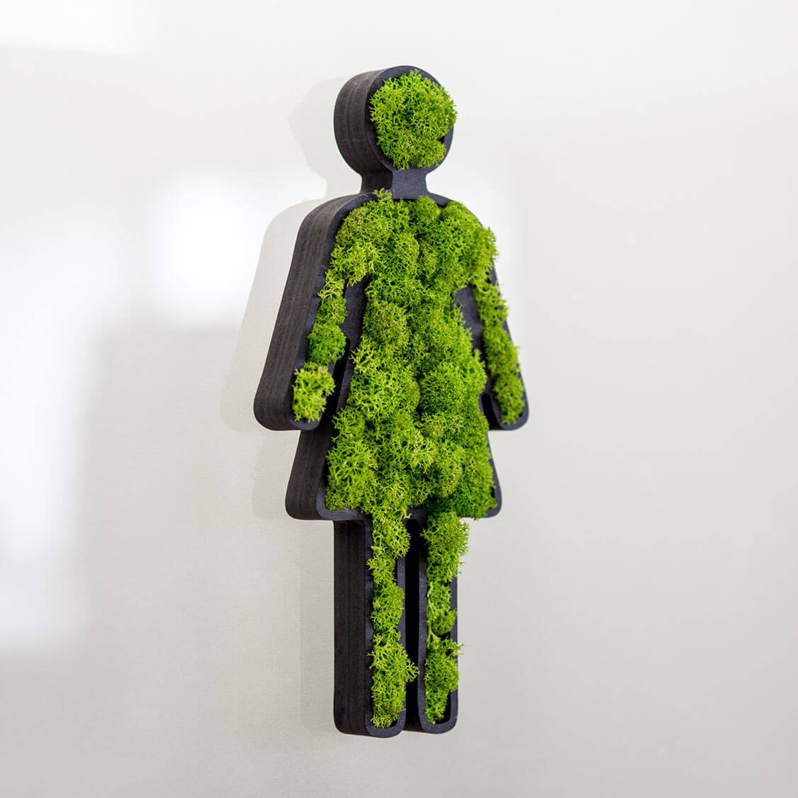 Green Toilet Signs Moss Wall Art - Image 15