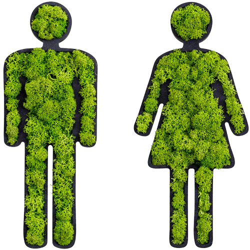 Green Toilet Signs Moss Wall Art - Image 17