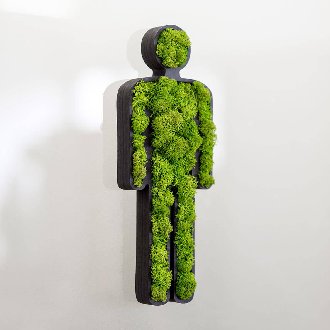 Green Toilet Signs Moss Wall Art - Image 13