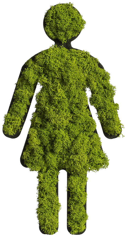 Green Toilet Signs Moss Wall Art - Image 17