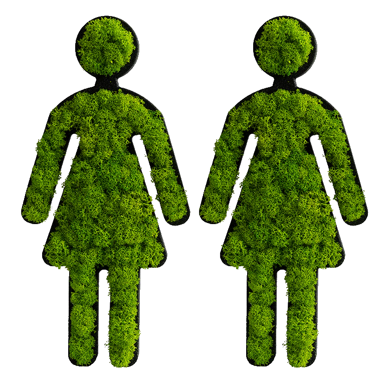 Green Toilet Signs Moss Wall Art - Image 20