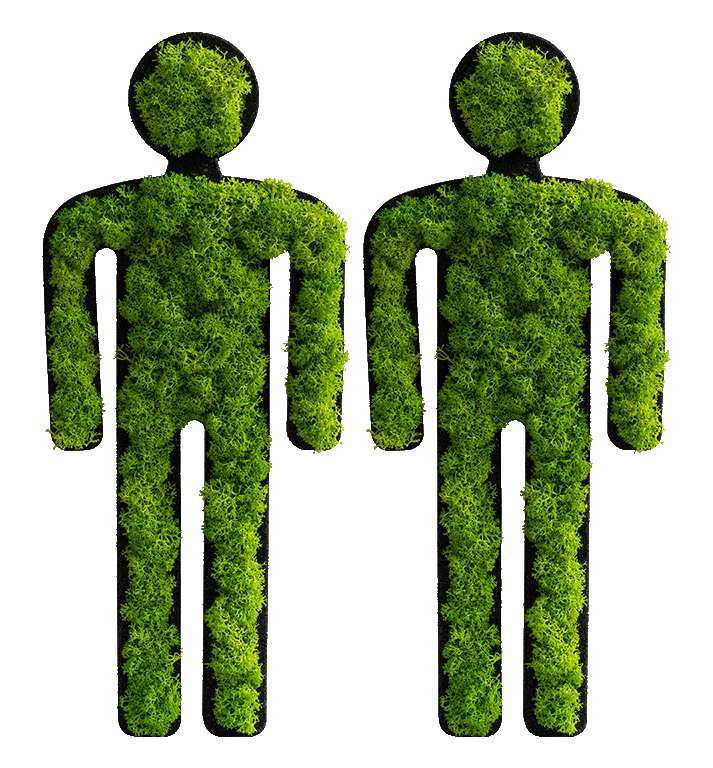 Green Toilet Signs Moss Wall Art - Image 22