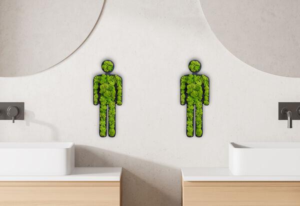 Green Toilet Signs Moss Wall Art - Image 23