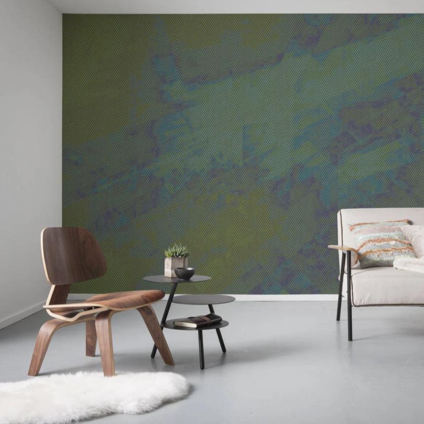 Green Weaved Mural Wallpaper - Image 3