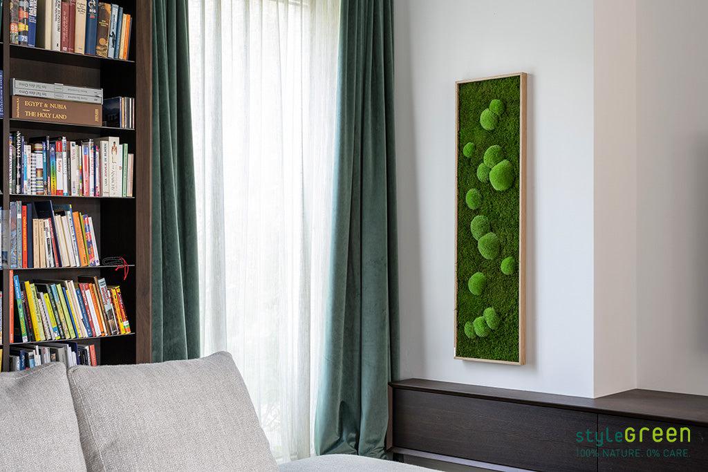 Green Wide Moss Wall Art (140x40cm) - Image 12