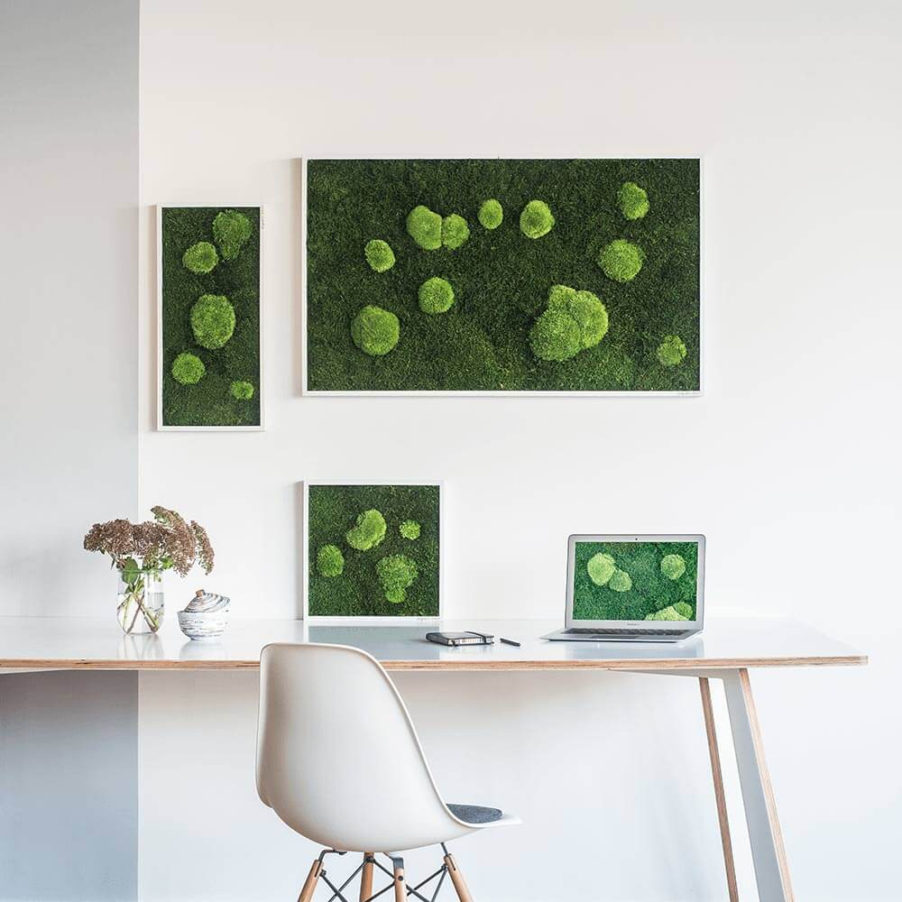 Green Wide Moss Wall Art (140x40cm) - Image 9