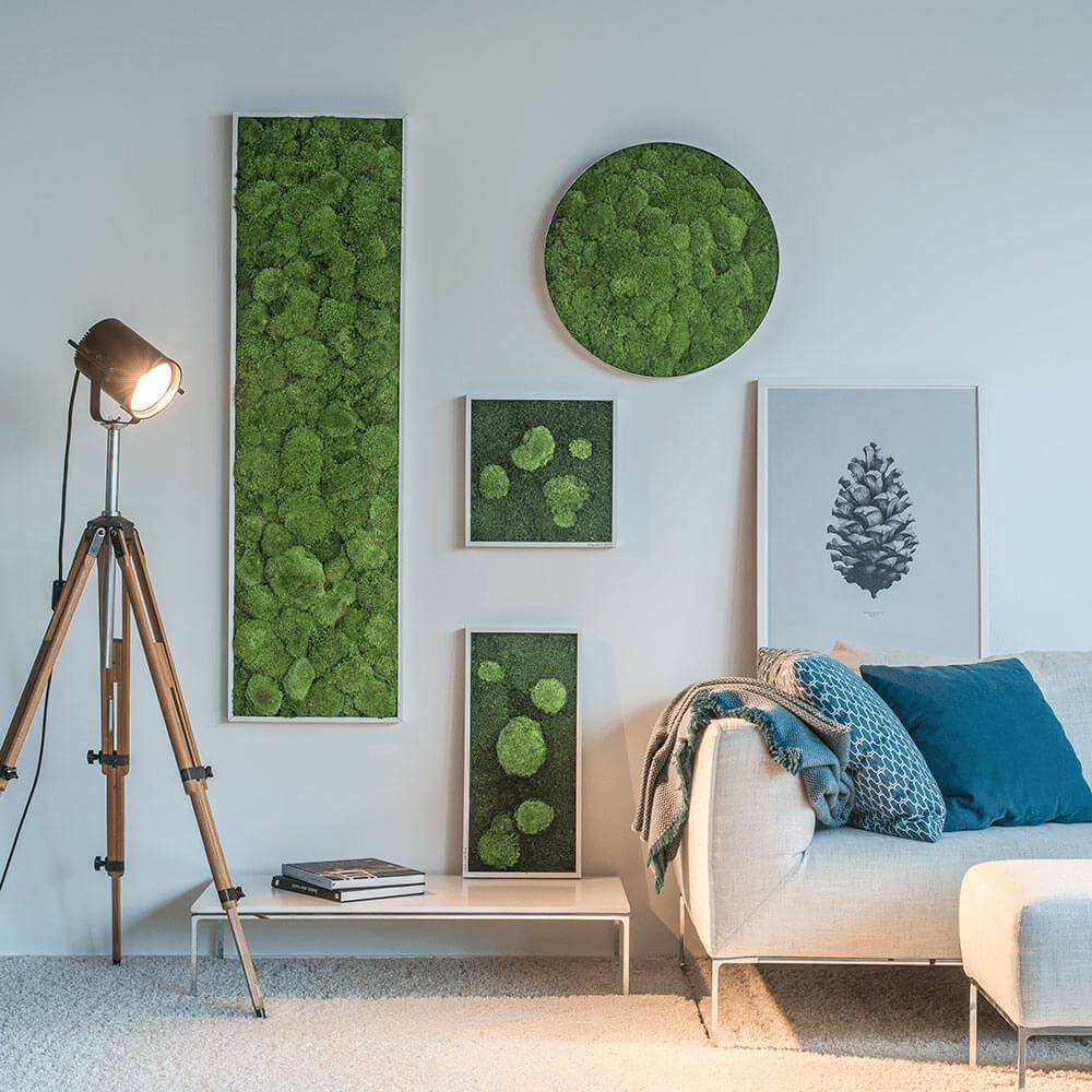 Green Wide Moss Wall Art (57x27 cm) - Image 7