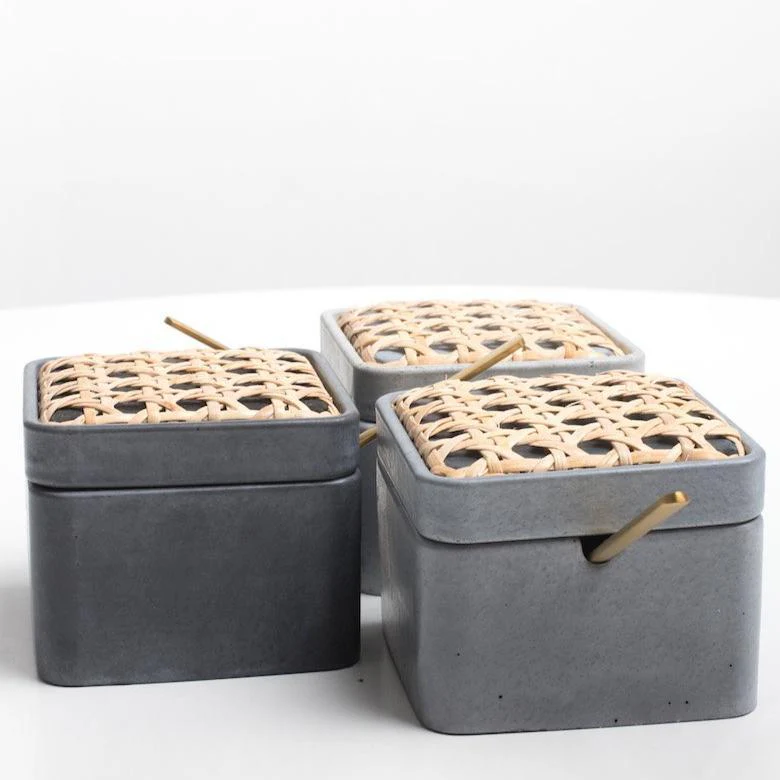 Grey Viennese Braid Concrete Box - Image 3
