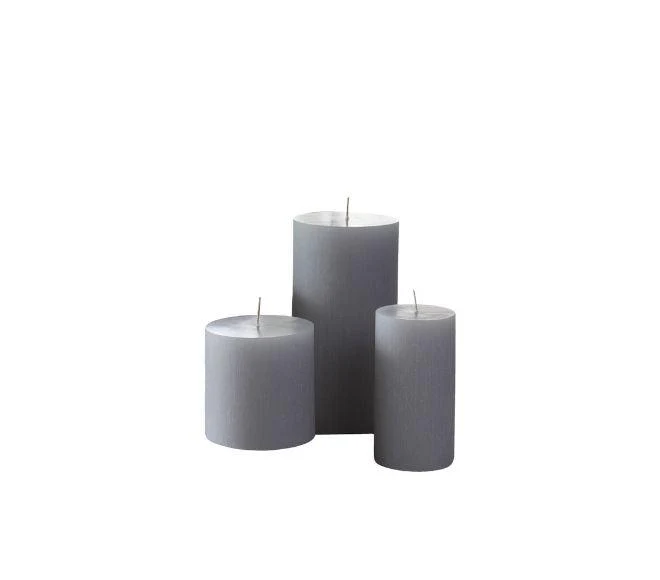 Grey Pure Pillar Candles Tall (Set of 4)