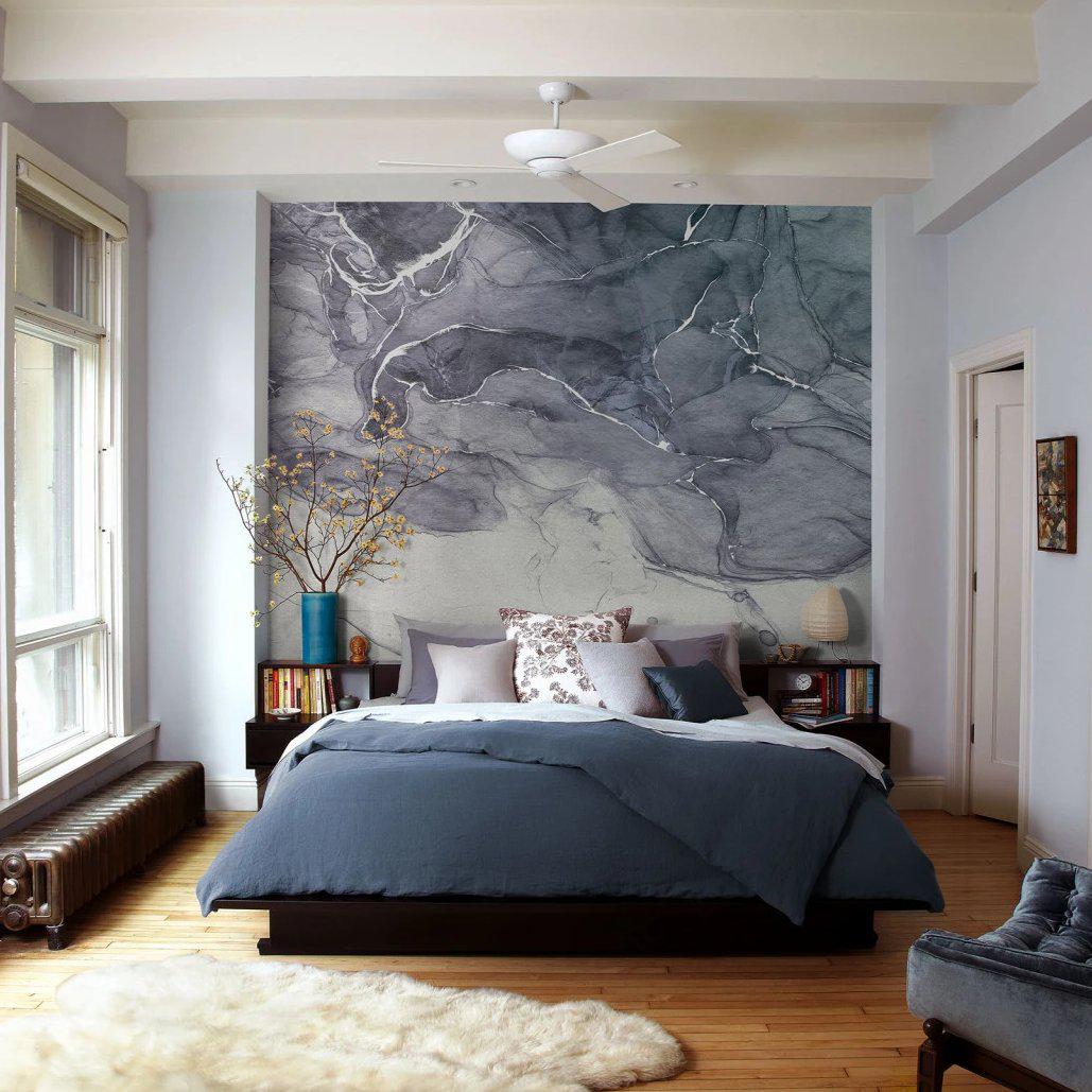 Ink Blue Mural Wallpaper - Image 3